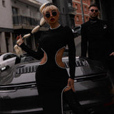 Royal Radiance Maxikleid mit Rundhalsausschnitt und Cut-outs